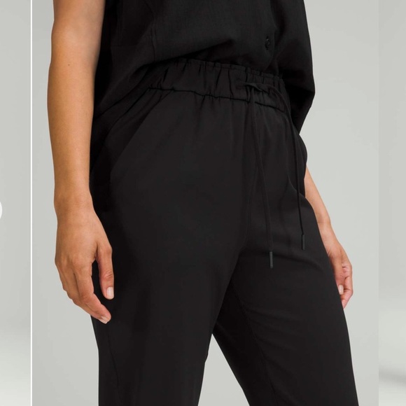 Lululemon Stretch High-Rise Black Drawstring Athletic Joggers - Picture 3 of 10